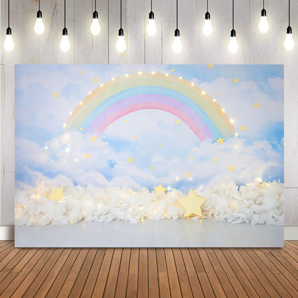 Photography Lighting White Background - Blue Sky and White Clouds Backdrop