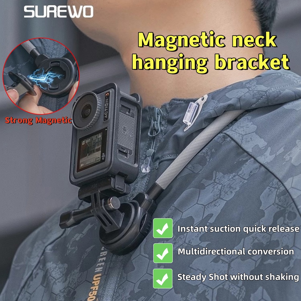 SUREWO Magnetic Quick Release  - Gopro Action Camera Hero 12 Black review and price