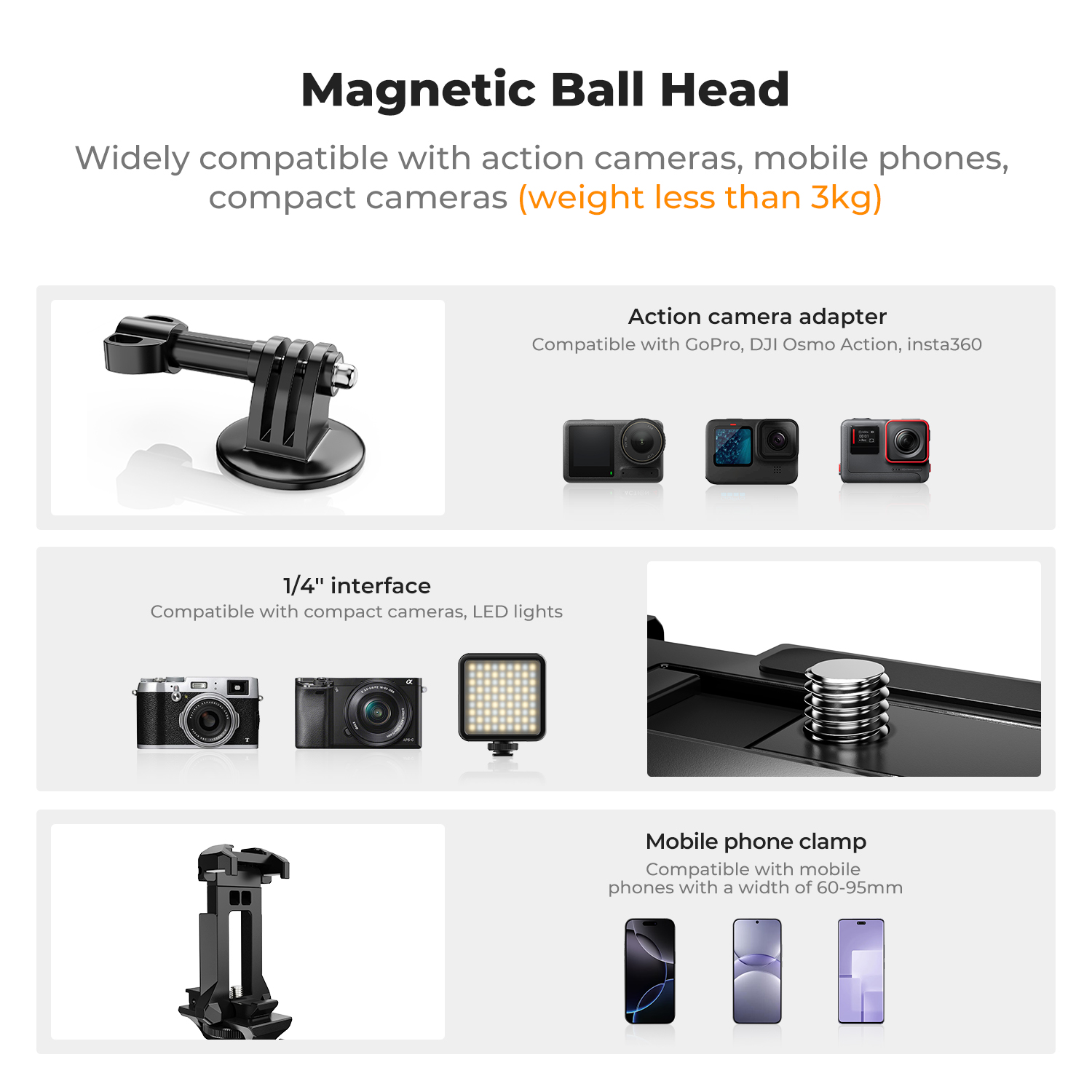K&F CONCEPT Magnetic Camera Mo - Gopro Action Camera Hero 12 Black review and price