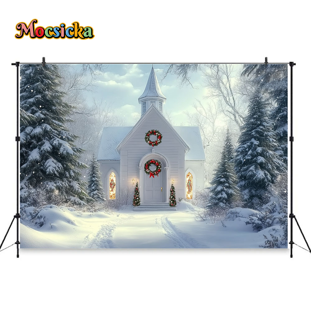 Mocsicka White Christmas Churc - Photography Lighting White Background review and price