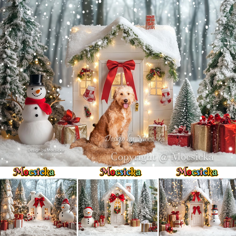 Mocsicka White Christmas House - Photography Lighting White Background review and price